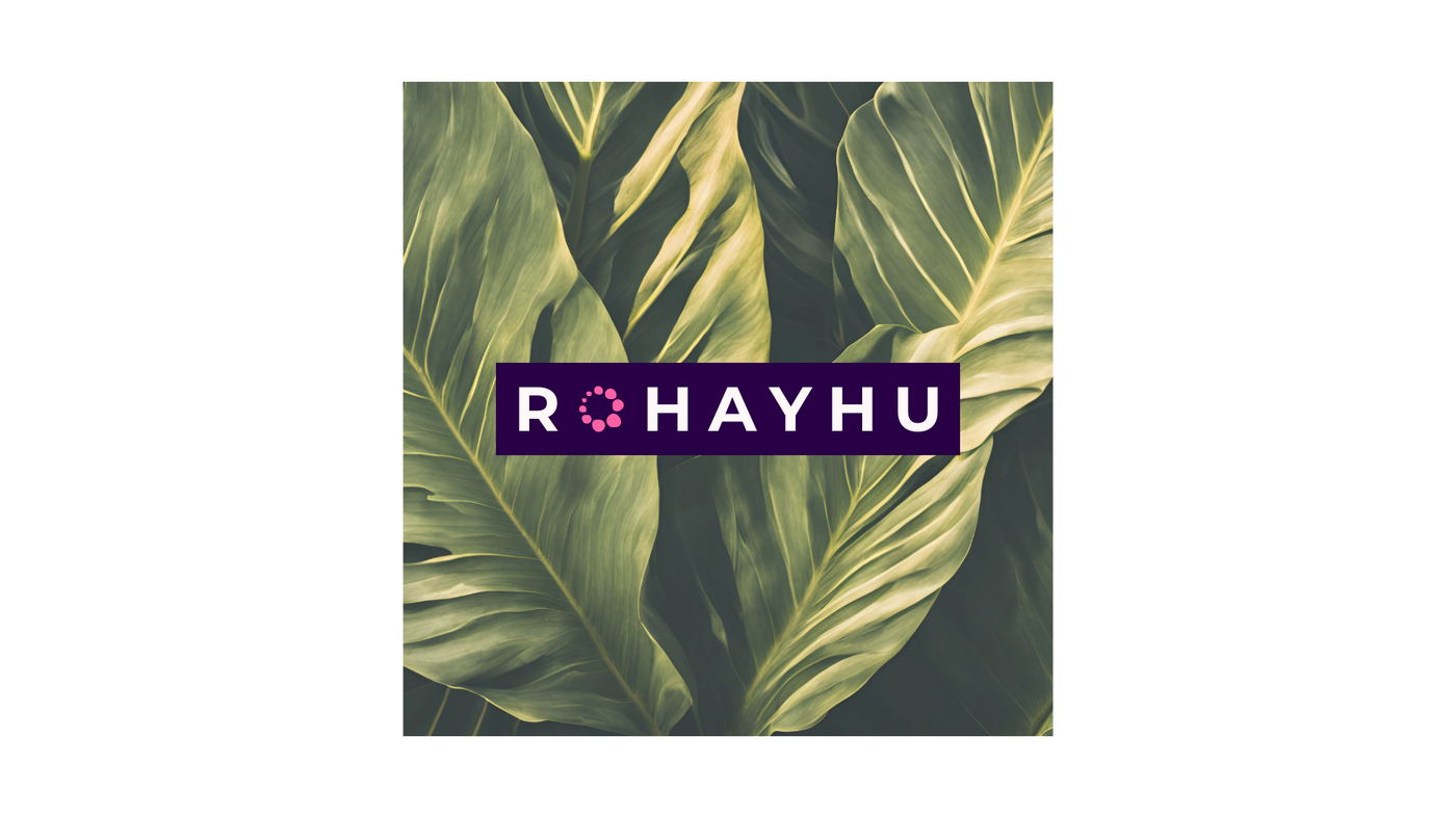 Exemplo de foto de perfil com fundo de folhas naturais e logo ROHAYHU